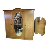 Large art deco 3-door wardrobe