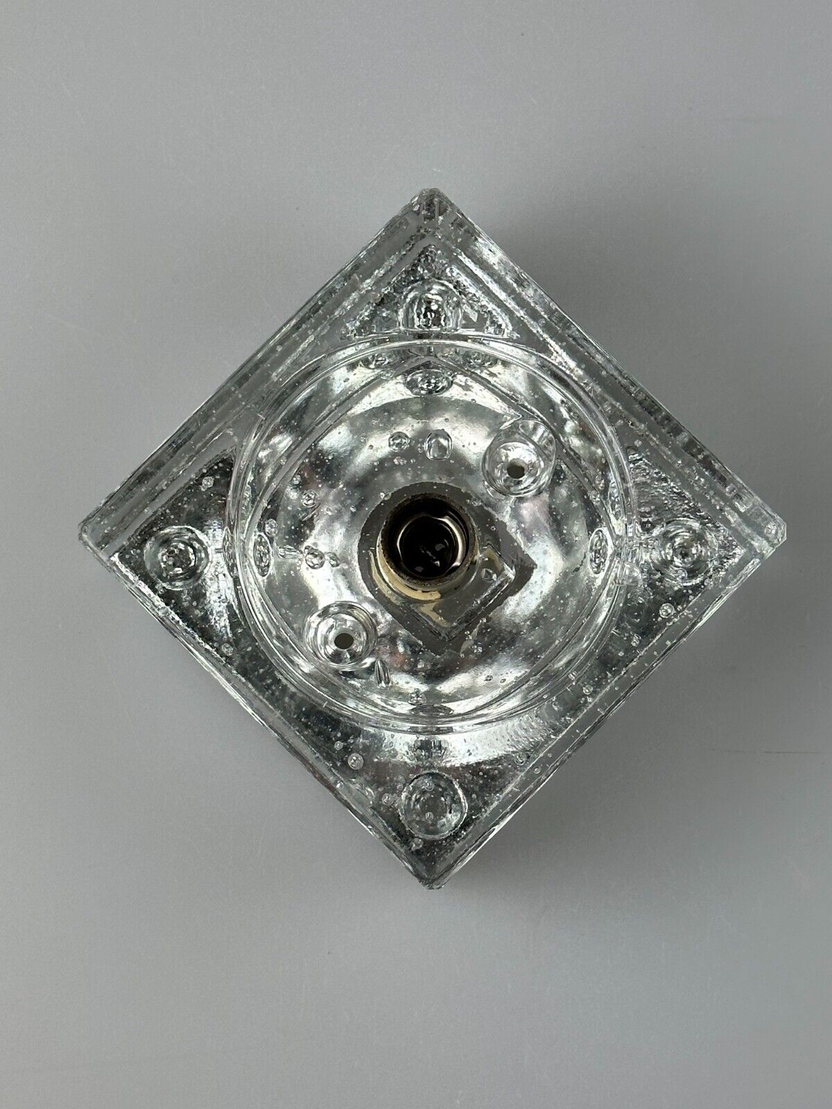 60s 70s Wall Lamp Ice Glass Cube Wall Sconce by Müller & Zimmer Germany