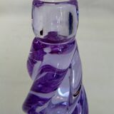 Sèvres crystal lamp signed Torsade purple foot