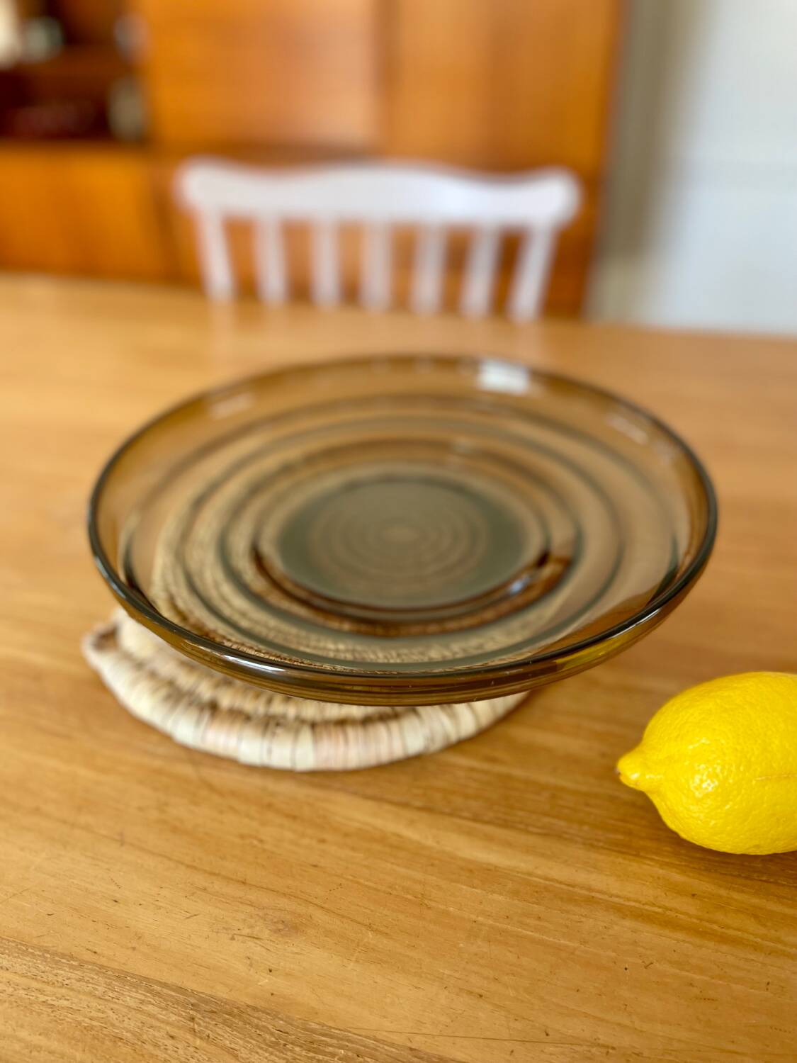 Vintage smoked glass bowl