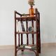 Vintage standing shelf in bamboo and rattan
