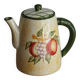 Vintage yellow and green ceramic coffee pot