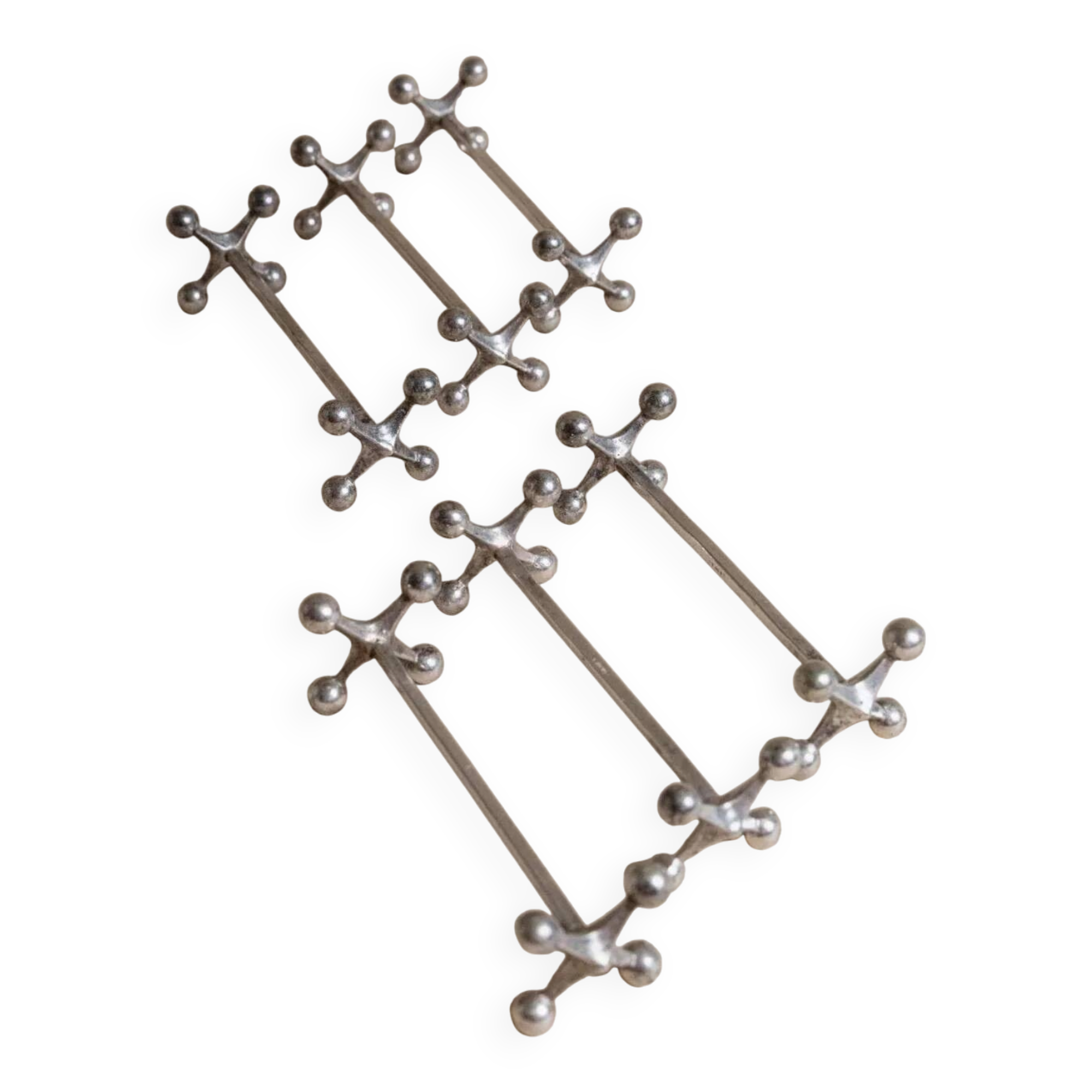 Set of 6 vintage silver-plated knife rests by Berndorf (Germany), 1880s.