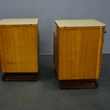 1940s set of bedside tables by Jindrich Halabala, Czechoslovakia