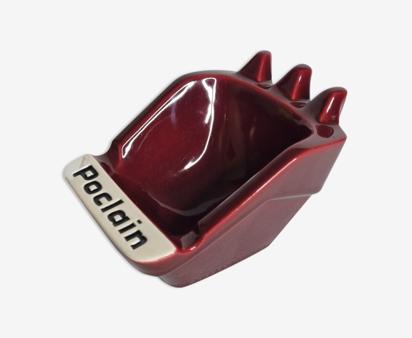 Empty pocket in vintage burgundy glazed ceramic, 13 cm