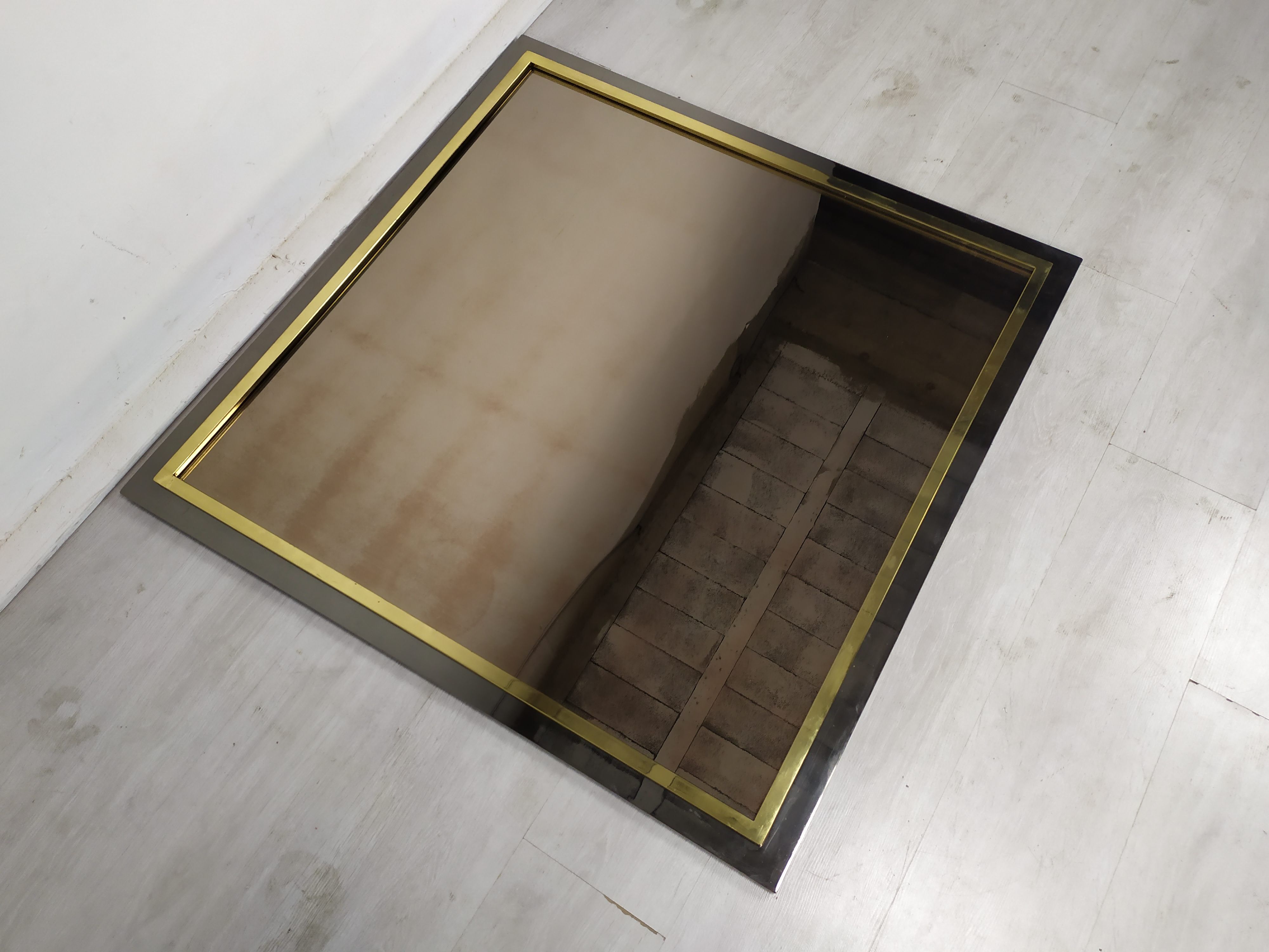 Mirror square brass design