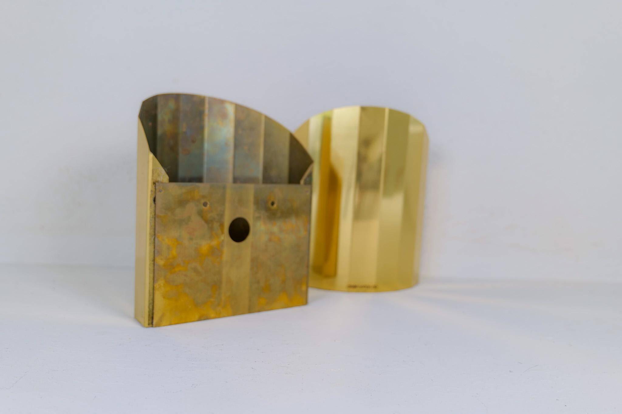 Pair of brass wall sconces in mid-century style Atelje Lyktan Sweden 1970s