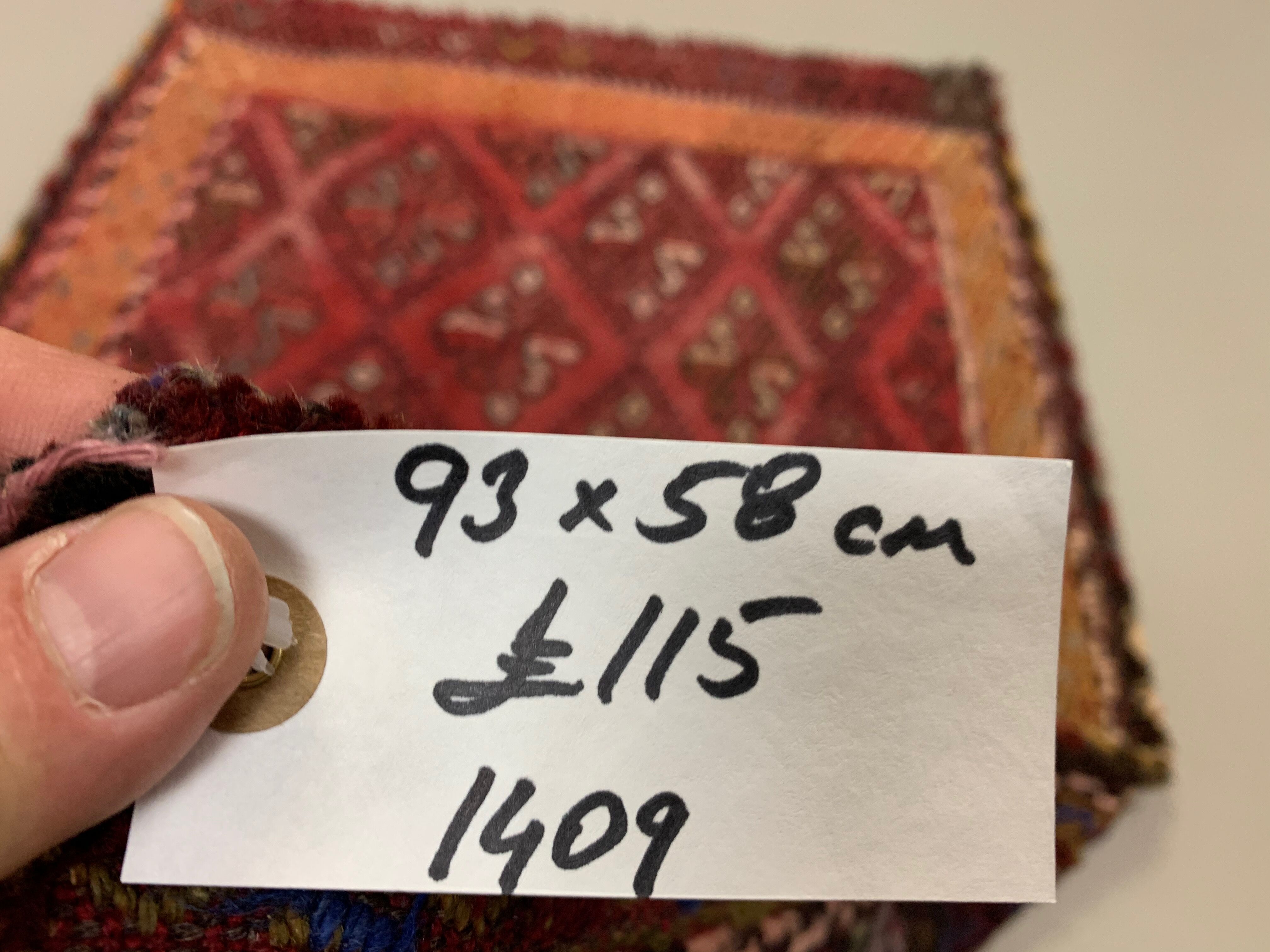 Vintage Turkish Mini Kilim 93x58 cm Shabby Wool Small Kelim Rug Black,Red