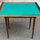 Extendable game table in solid wood Louis XVI and blue velvet.
