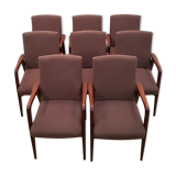 Set of 8 Danish teak armchairs