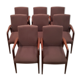Ensemble de 8 fauteuils danois en teck