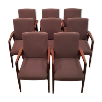 Ensemble de 8 fauteuils danois en teck