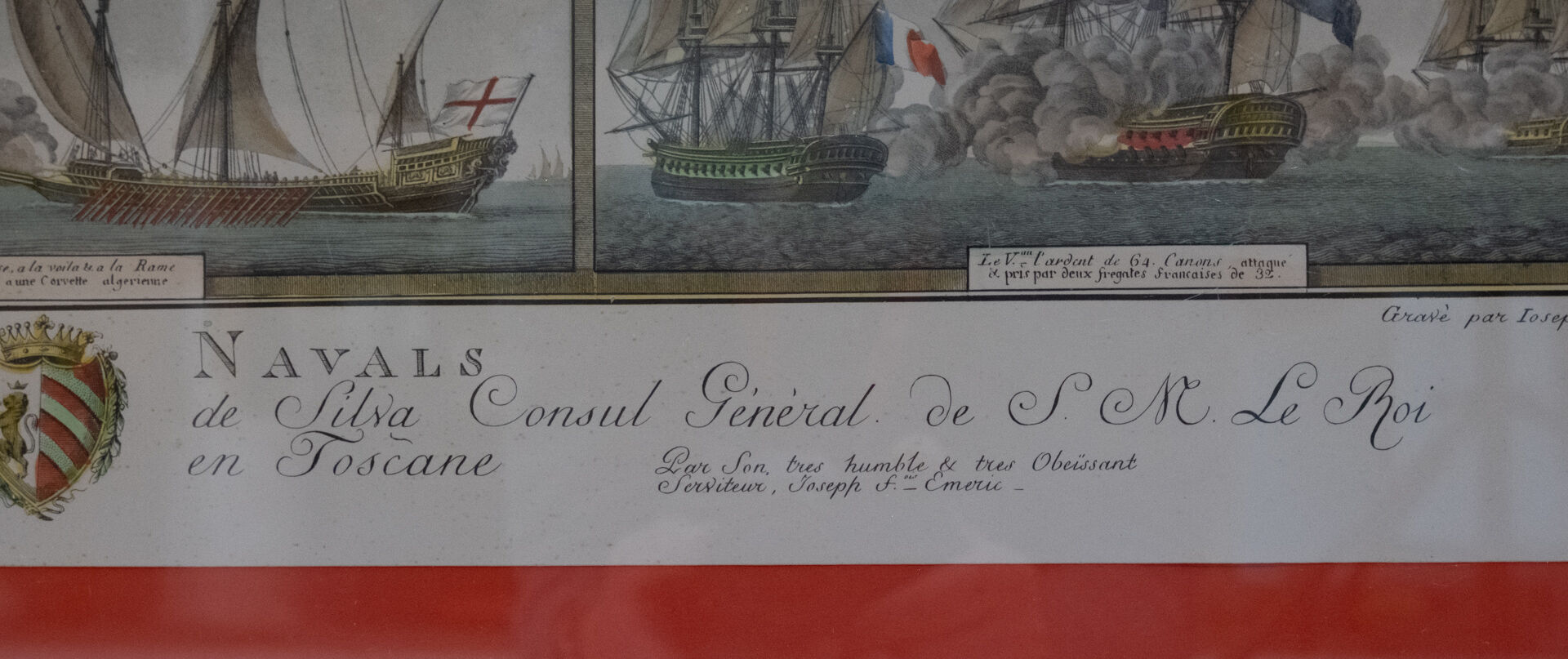 Table basse militaire « combat navals » Dom Joseph