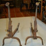 Pair of wrought iron chenets
