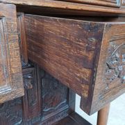 Renaissance oak carved buffet cabinet