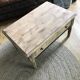 Old coffee table drawer countryside farmhouse wood carved vintage