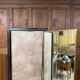 Brot mirror on legs, triptych glass in blackened wood, brass, Art Deco