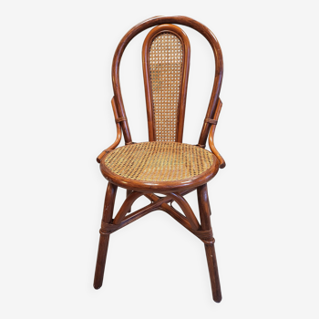 Vintage rattan and cane bistro chair