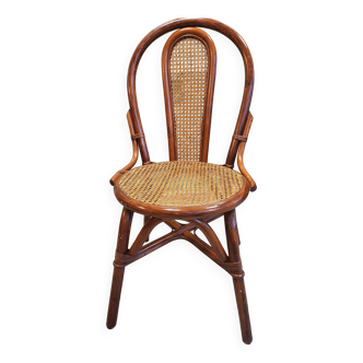 Vintage rattan and cane bistro chair
