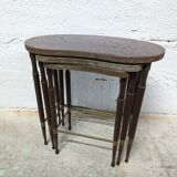 Trio of nesting tables in the shape of a kidney