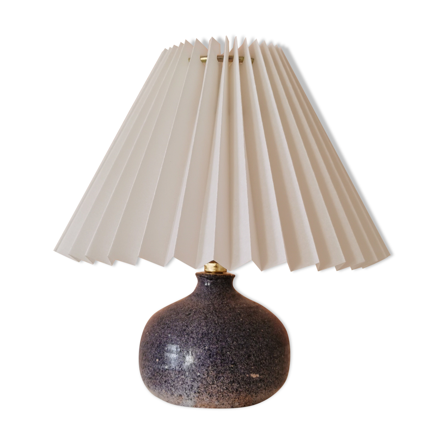 Upcycled lamp in pleated sandstone lampshade