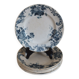 7 flat plates in Terre de Fer St Amand model Boule de Neige