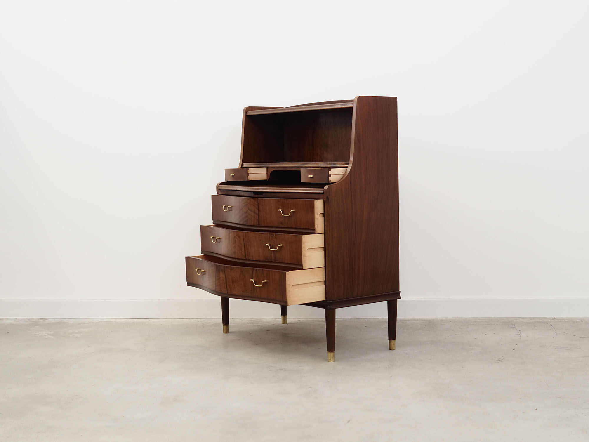 Walnut secretary, Danish design, 60's, production: Denmark