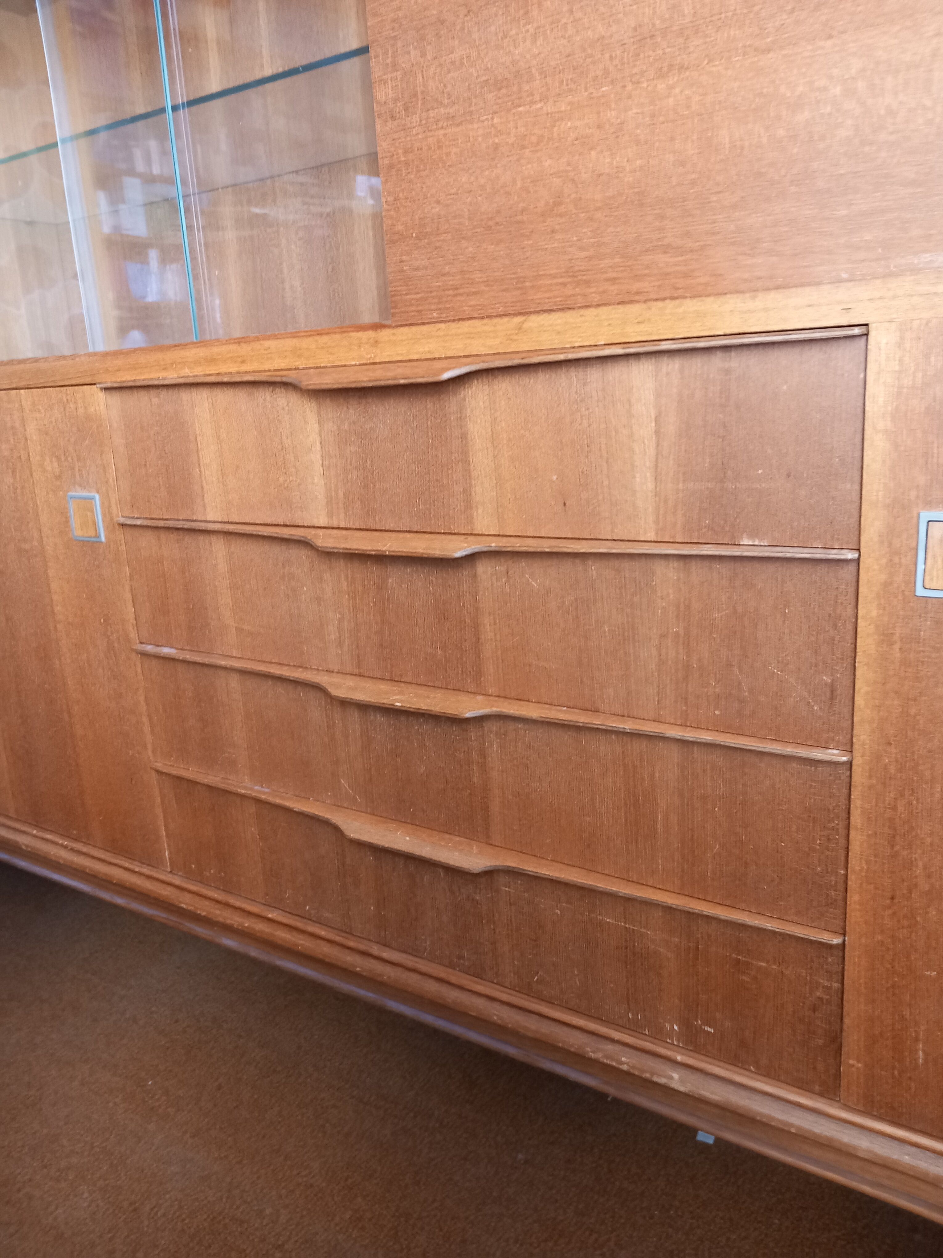 Buffet haut, meuble bar en teck, années 1960