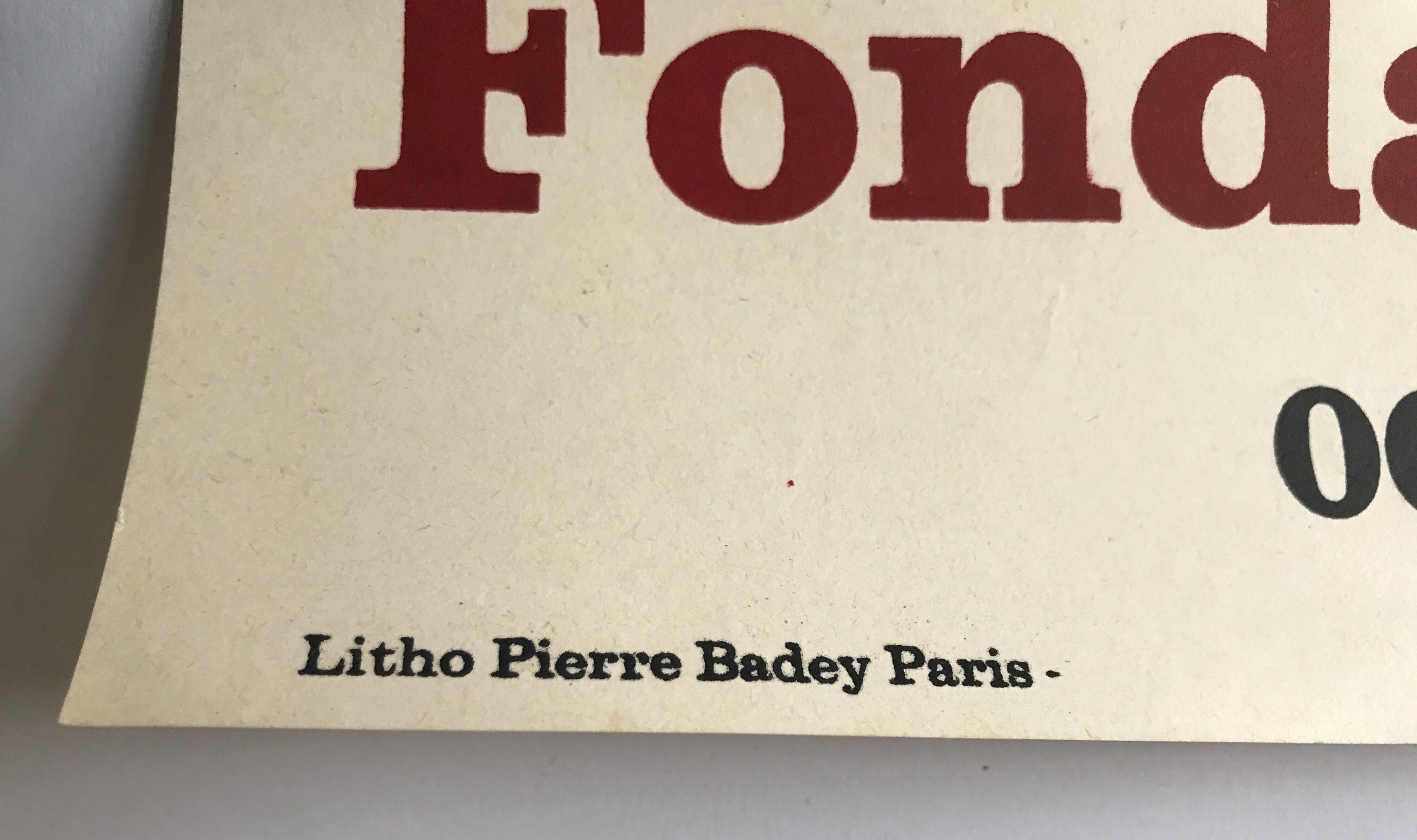 Original lithograph poster by Bram Van Veld, fondation Maeght, 1974