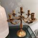 Old candlestick candelabra candle holder in brass with movable arms 5 lights
