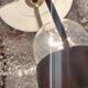 Lampe de table avec tulipe en cristal. Italie, années 1980.