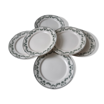 Lot de 6 assiettes plates Bandonvillier modèle Champagne