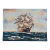 Tableau marine sur toile – Grand voilier en pleine mer – 40 × 30 cm