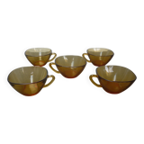 Tasses en verre orange vintage
