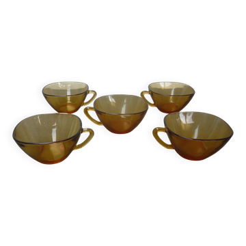 Vintage orange glass cups