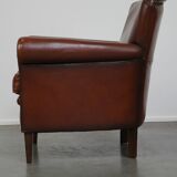 Classic brown sheepskin armchair