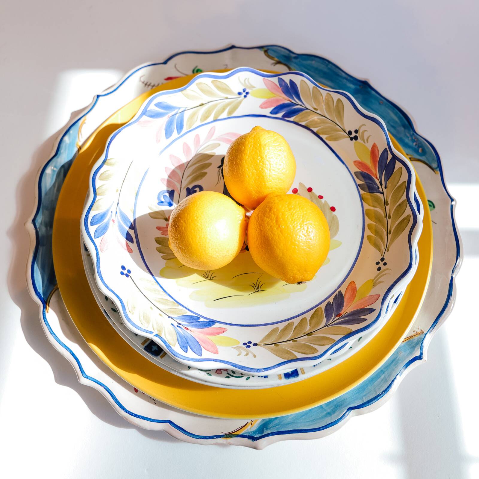 Set of Two Vintage Majolica Plates, Mister and Missus