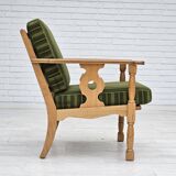 1970s, Danish design, oak wood armchair in furniture wool, original condition.