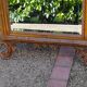 Old large Louis XV style mirror, stucco, wood, resin, beveled