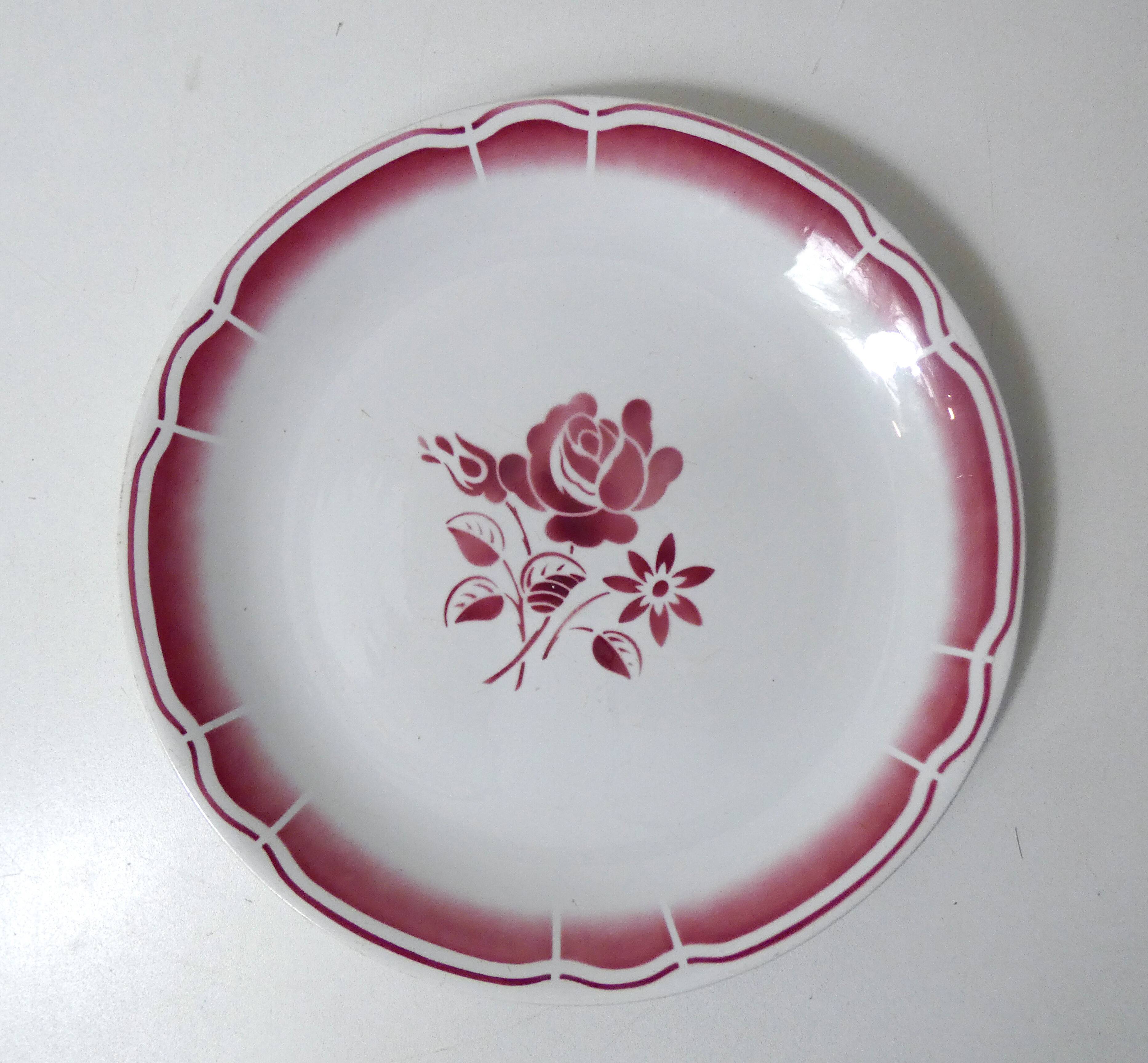 3 old FB Digoin earthenware dishes