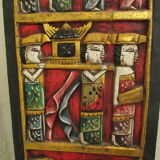 Wall decoration, Hindu polychrome wooden fresco