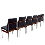 6 vintage rosewood dining chairs by C. Denekamp for Thereca