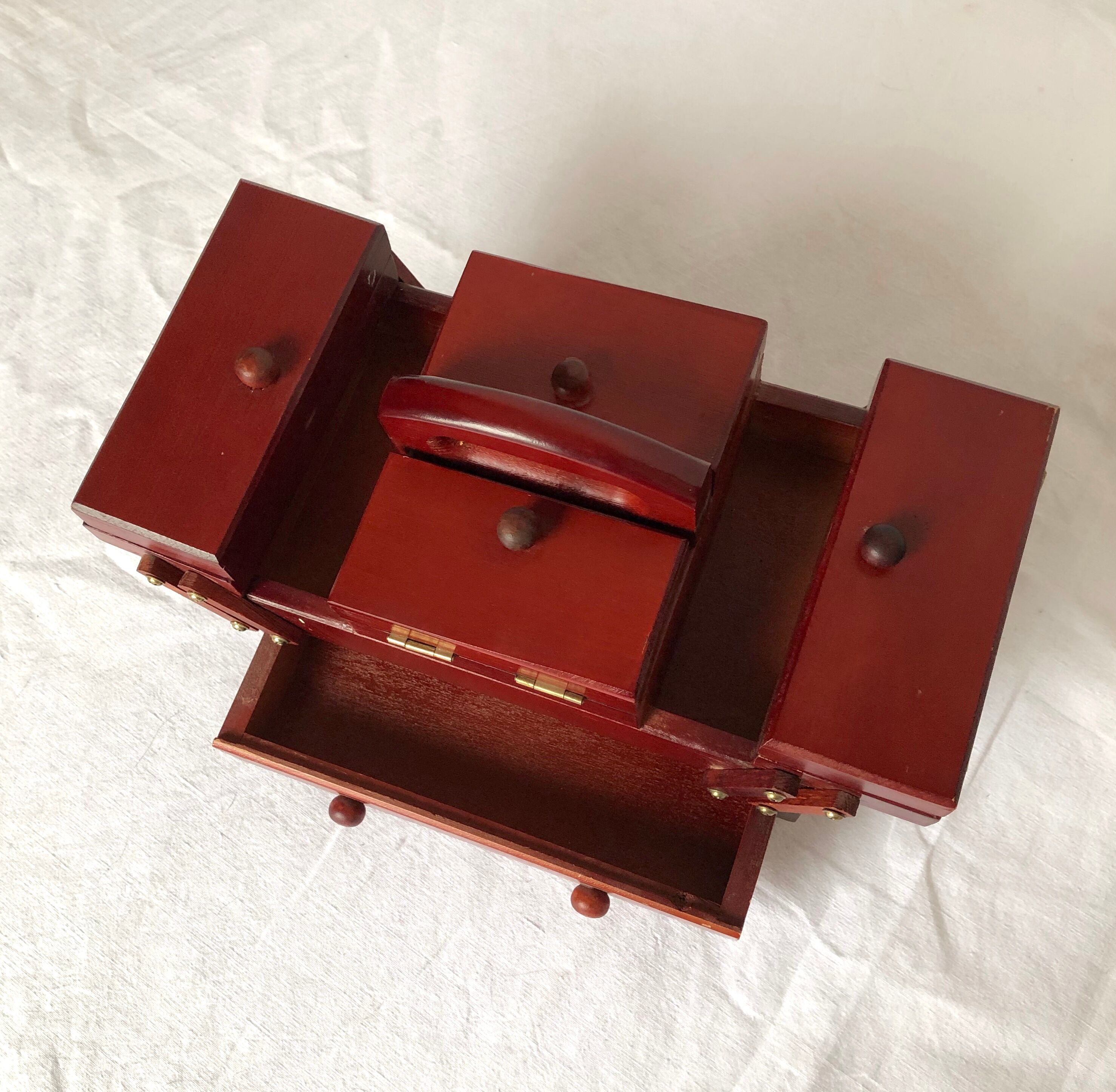 Vintage wooden sewing box
