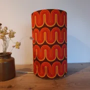 Lampe tube imprimé vagues psychédéliques esprit seventies