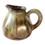 Pitcher, pot in metallic flamed stoneware