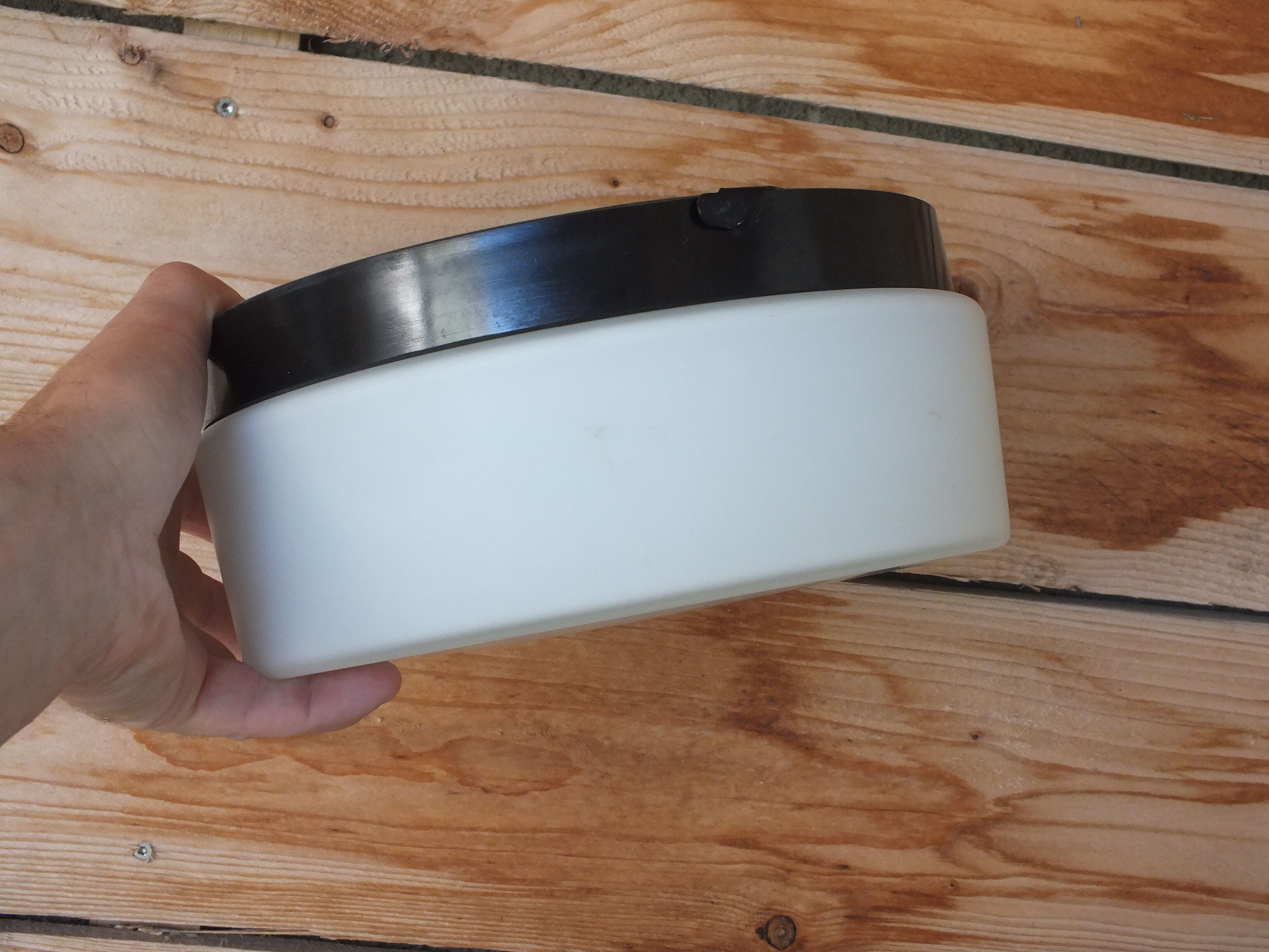 Ceiling lamp or wall lamp porthole Hoffmeister Leuchten bakelite and glass