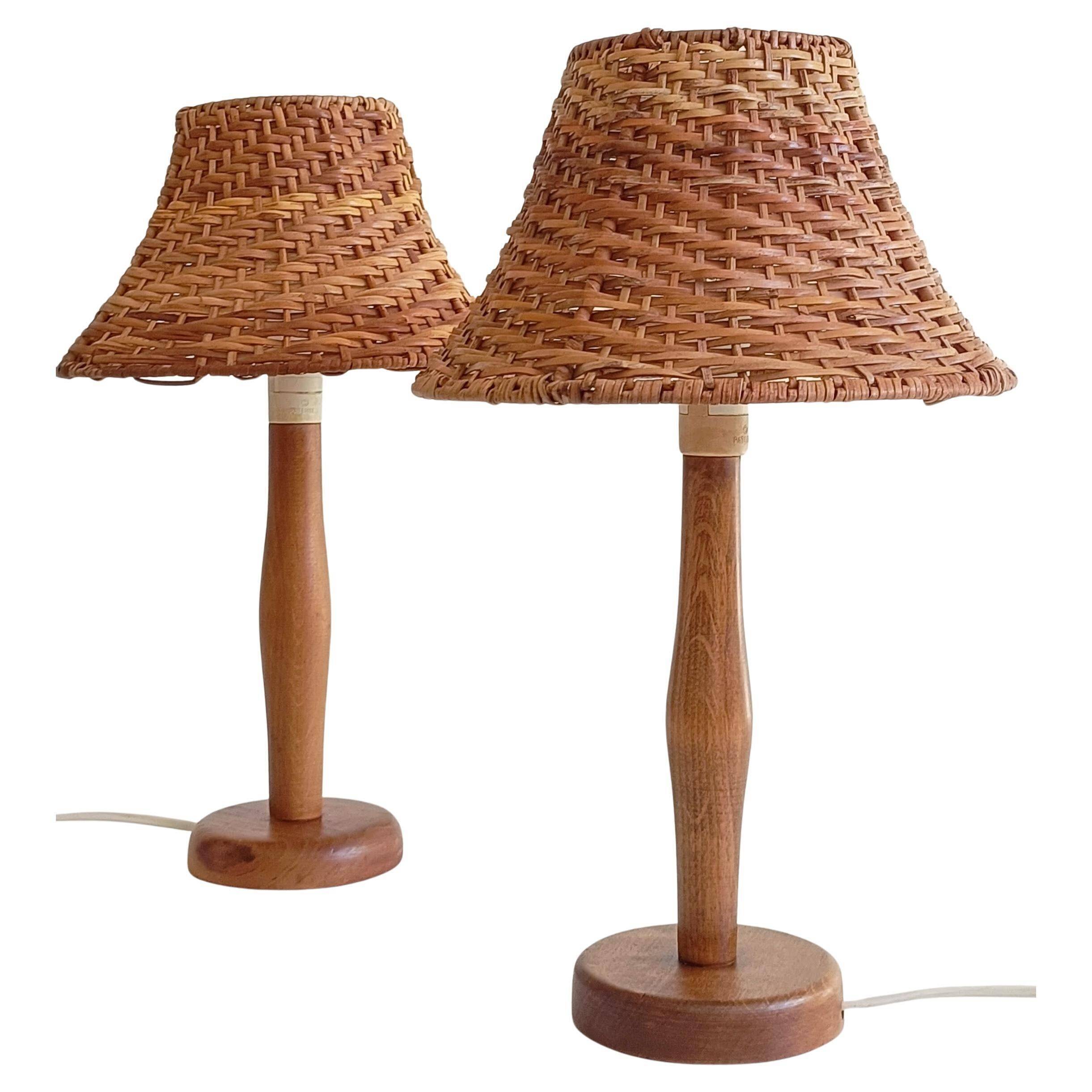 Pair of 1960s Swedish Pine Table Lamps by Ikea — Mid-Century Organic Modern