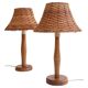 Pair of 1960s Swedish Pine Table Lamps by Ikea — Mid-Century Organic Modern