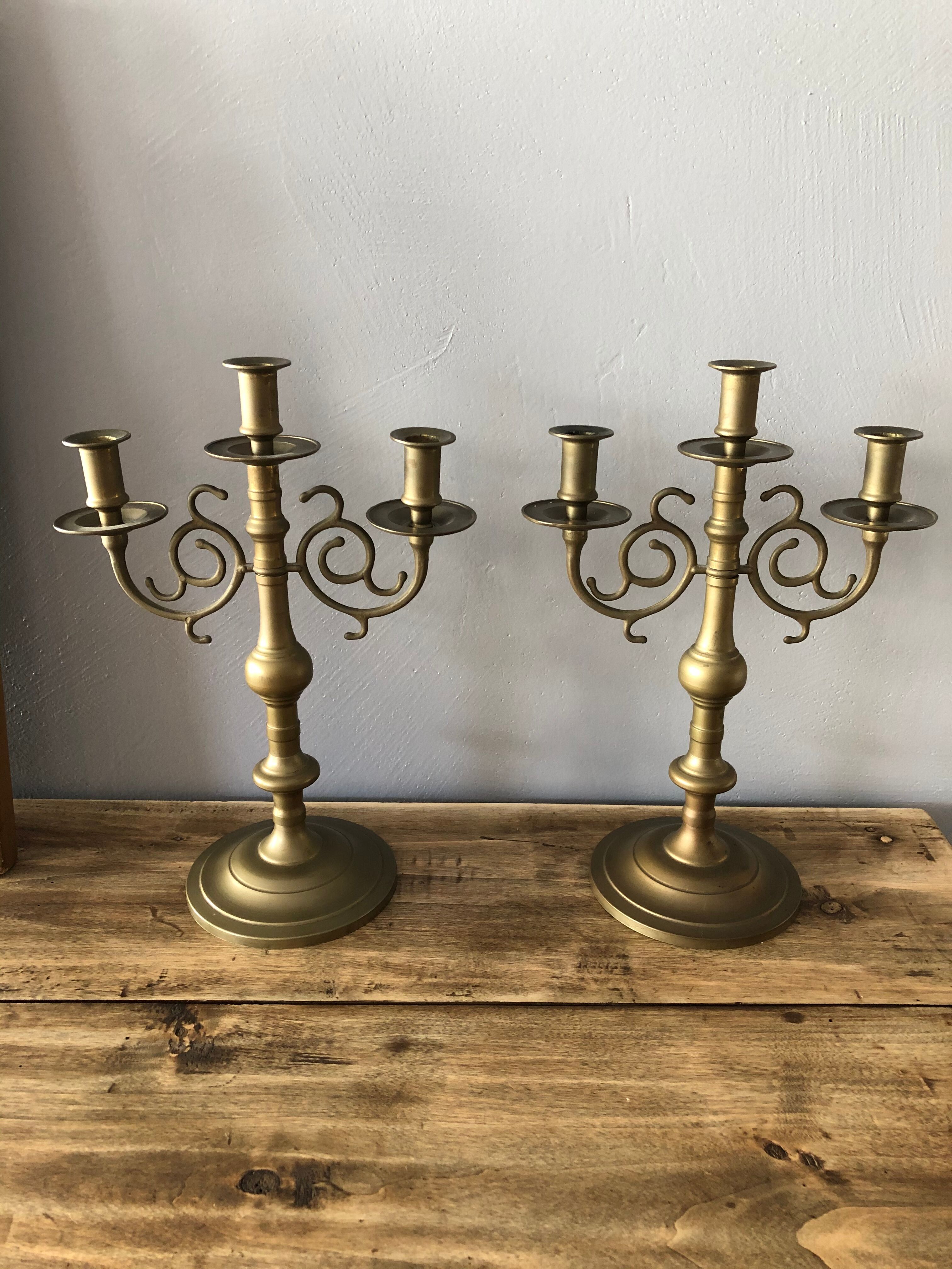 Duo de chandeliers en laiton
