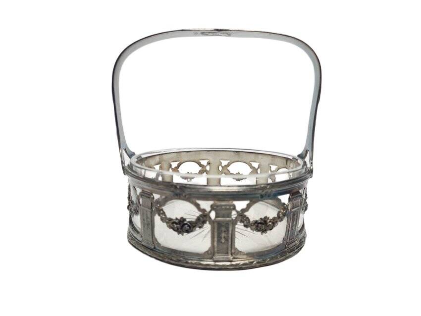 Antique Art Nouveau basket, France, 1900s